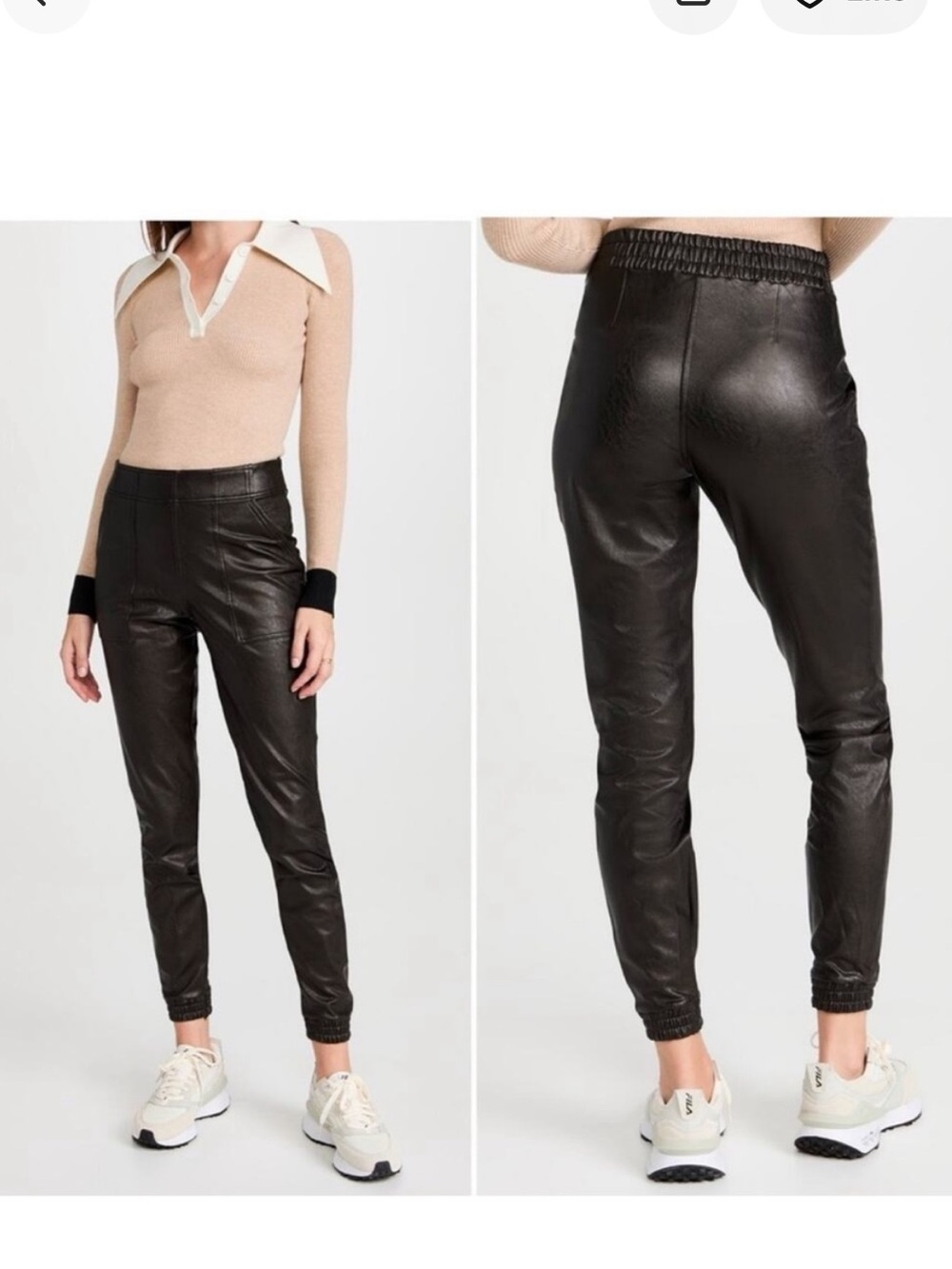 Spanx Faux Leather Jogger Like Pants Black Goth Biker Grunge Whimsigoth Small